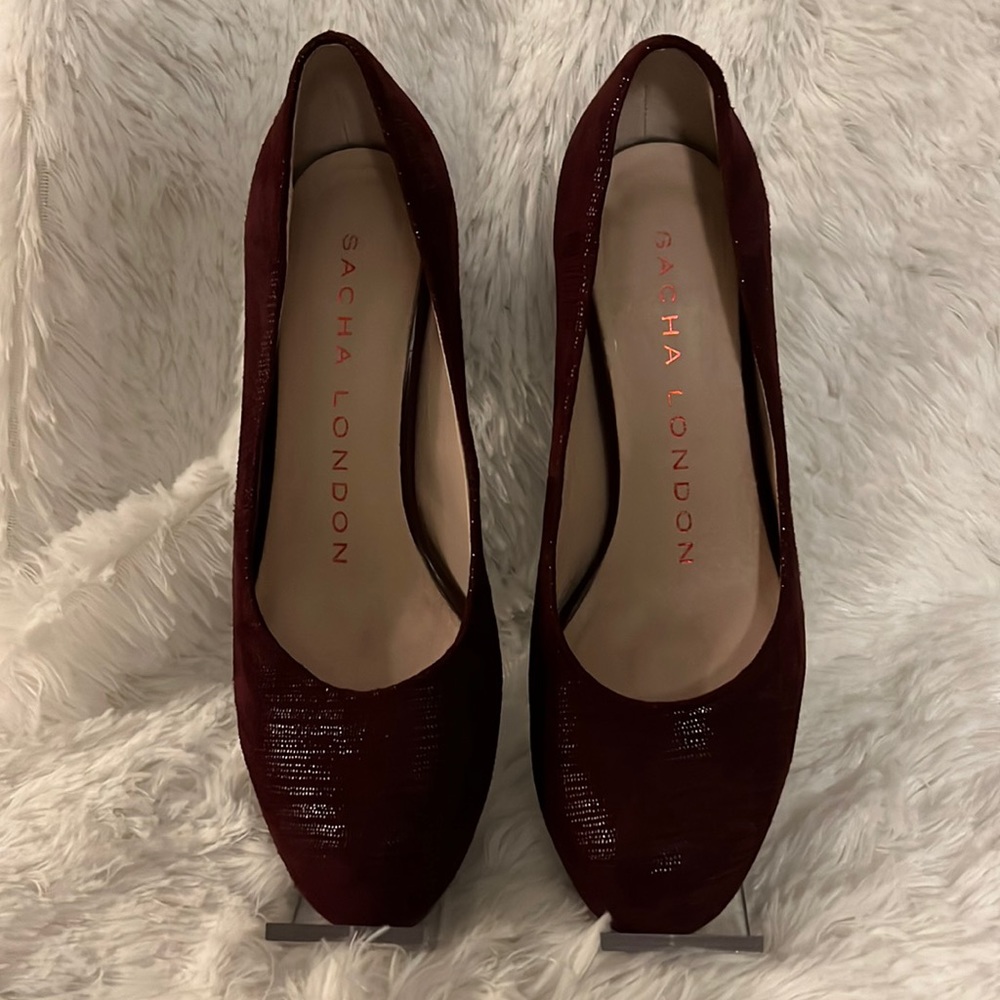 Sacha London suede platform pumps